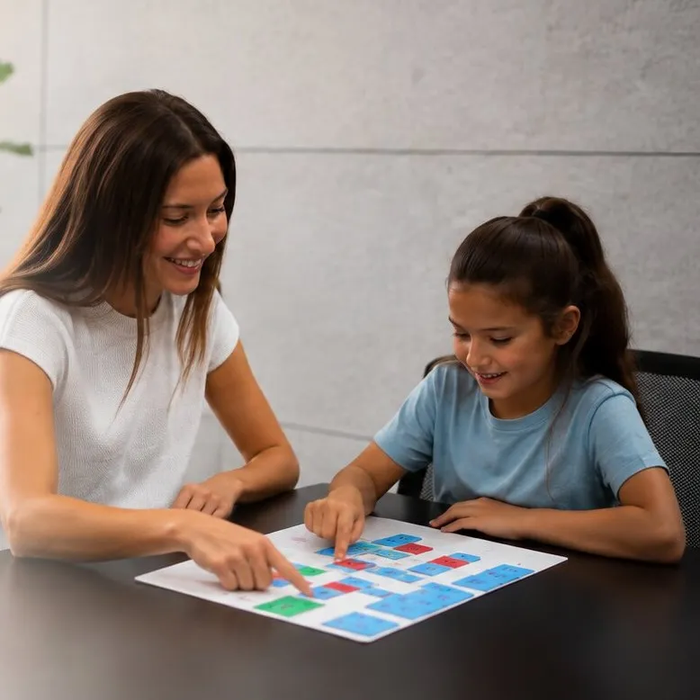 An Arcadia instructor and a student working through a reading activity together
